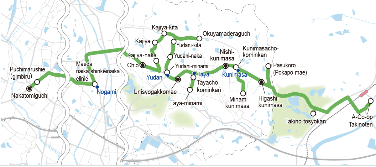 うにバス_国正線線路線図