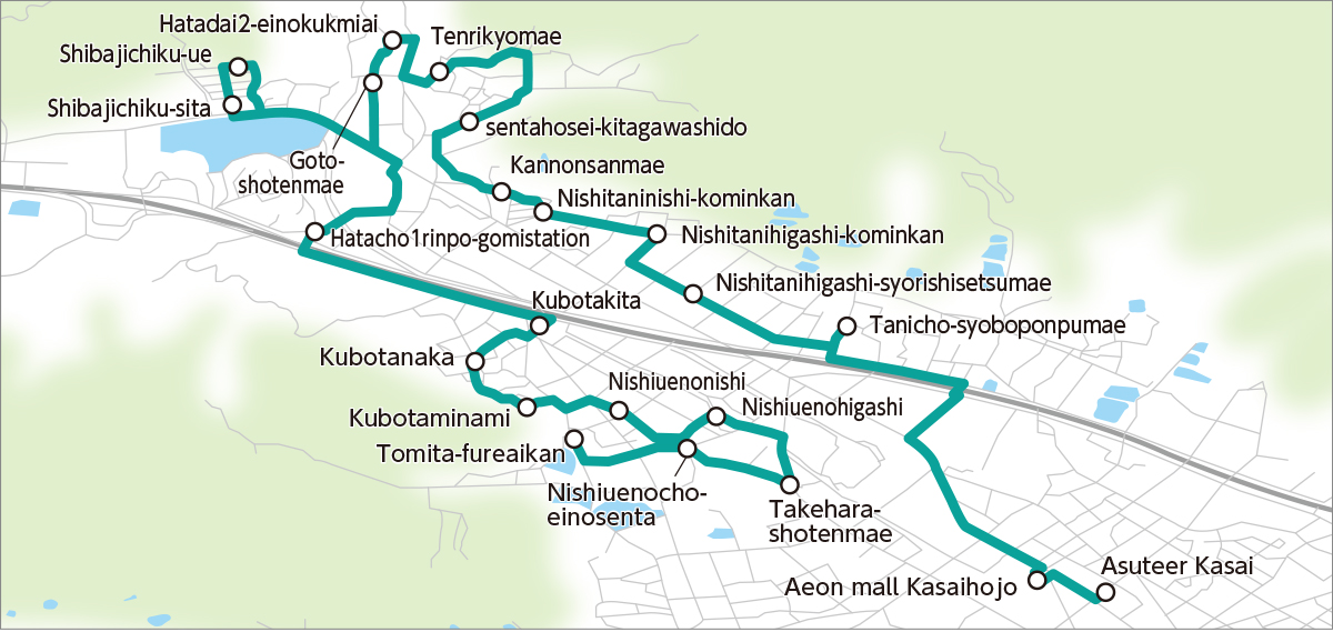 とみバス_北線_線路線図