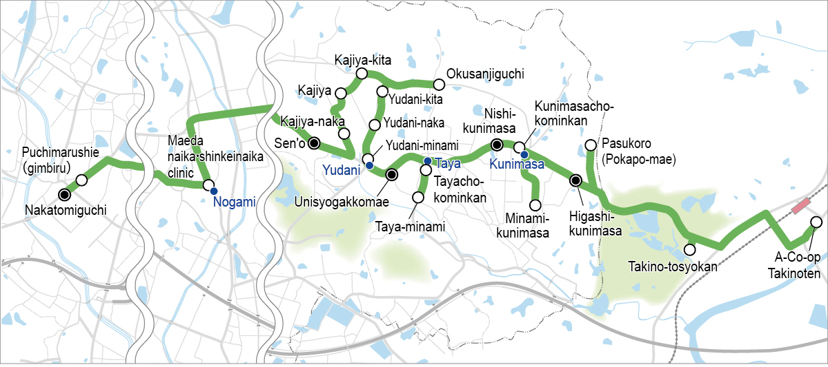 うにバス_国正線線路線図